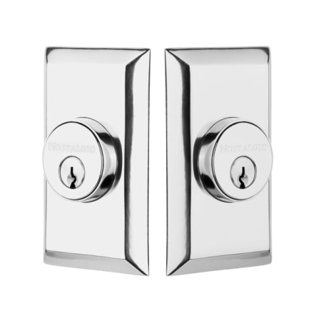 Nostalgic Warehouse Studio Solid Brass Double Cylinder Deadbolt with 2-3/8" Backset Bright Chrome