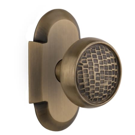 Nostalgic Warehouse Vintage Craftsman Single Dummy Door Knob with Solid Brass Cottage Style Plate Antique Brass