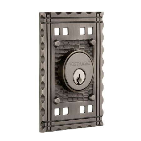 Nostalgic Warehouse Craftsman Solid Brass Double Cylinder Deadbolt with 2-3/4" Backset Antique Pewter