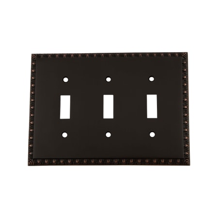 Nostalgic Warehouse Egg & Dart Victorian Vintage 3 Gang Triple Toggle Light Switch Wall Cover Plate Timeless Bronze