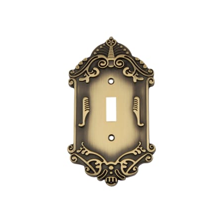 Nostalgic Warehouse Victorian Single Switch Wall Plate Antique Brass