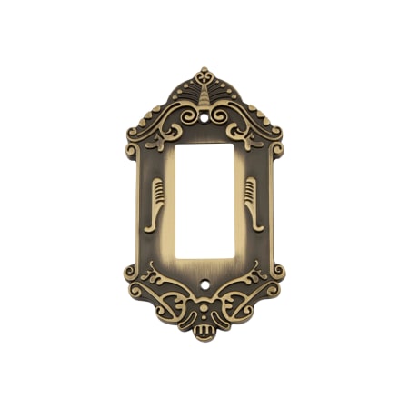 Nostalgic Warehouse Victorian Single Rocker / GFI Wall Plate Antique Brass