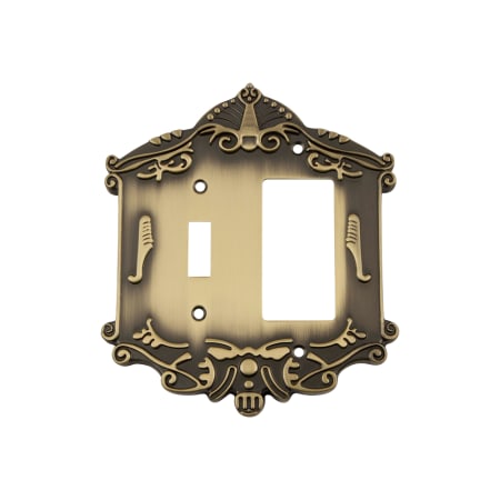 Nostalgic Warehouse Victorian Single Switch and Single Rocker / GFI Wall Plate Antique Brass