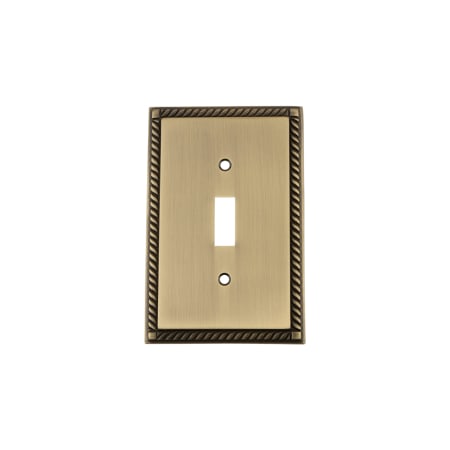 Nostalgic Warehouse Rope Vintage 1 Gang Single Toggle Light Switch Wall Cover Plate Antique Brass
