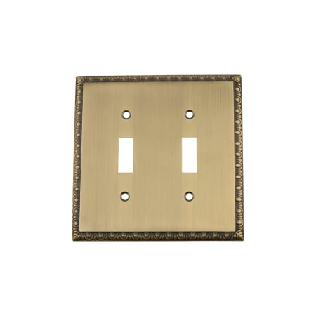 Nostalgic Warehouse Egg & Dart Victorian 2 Gang Double Toggle Light Switch Wall Plate Cover Antique Brass