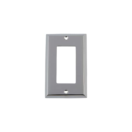 Nostalgic Warehouse New York Vintage 1 Gang Single Rocker Light Switch Cover / GFI Bright Chrome