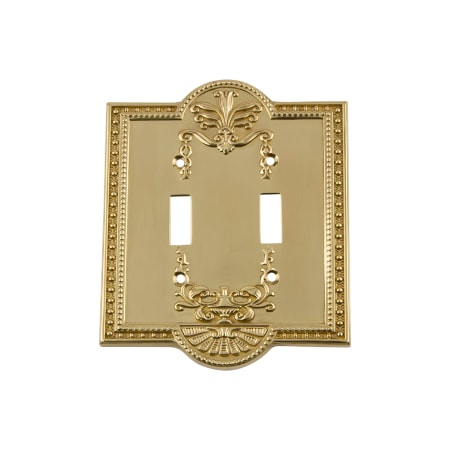 Nostalgic Warehouse Meadows Victorian 2 Gang Double Toggle Light Switch Wall Plate Cover Polished Brass