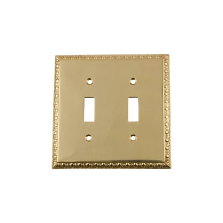 Nostalgic Warehouse Egg & Dart Victorian 2 Gang Double Toggle Light Switch Wall Plate Cover Polished Brass