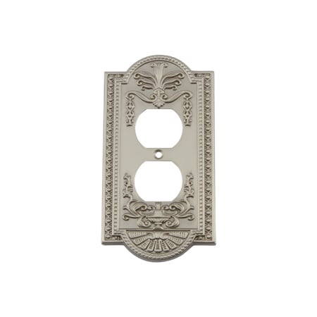 Nostalgic Warehouse Meadows 1 Gang Victorian Vintage Restoration Duplex Wall Outlet Cover Satin Nickel