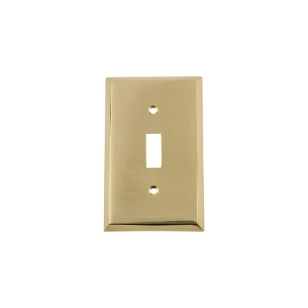Nostalgic Warehouse New York Vintage 1 Gang Single Toggle Light Switch Wall Cover Plate Unlacquered Brass