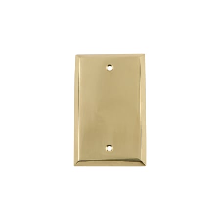 Nostalgic Warehouse New York Single Vintage Decorator Wall Plate Outlet Cover Blank Unlacquered Brass