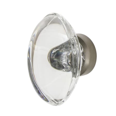 Nostalgic Warehouse Oval Clear Crystal 1-1/8 Inch Mushroom Cabinet Knob Satin Nickel