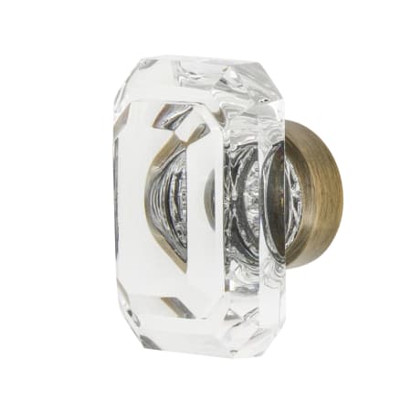 Nostalgic Warehouse Vintage Glam Baguette 1-9/16" Rectangular Faceted Crystal Cabinet Knob Antique Brass
