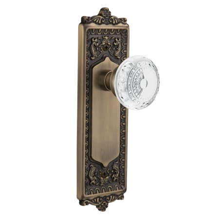Nostalgic Warehouse Vintage Crystal Meadows Single Dummy Door Knob with Egg & Dart Rose Antique Brass