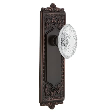 Nostalgic Warehouse Vintage Crystal Victorian Privacy Door Knob Set with Egg & Dart Rose and 2-3/8" Backset Timeless Bronze