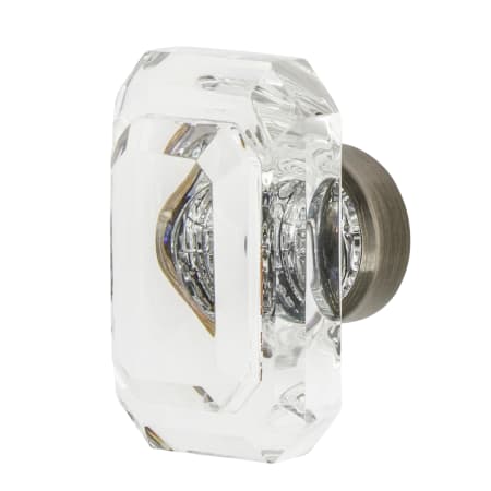 Nostalgic Warehouse Vintage Luxe Baguette 1-3/4" Rectangular Faceted Crystal Cabinet Knob Antique Pewter