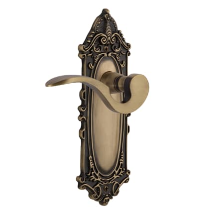 Nostalgic Warehouse Manor Non-Turning One-Sided Door Lever with Victorian Rose Antique Brass
