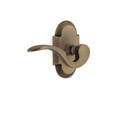 Nostalgic Warehouse Manor Right Handed Privacy Door Lever Set with Cottage Rose for 2-3/4" Backset Doors Antique Brass