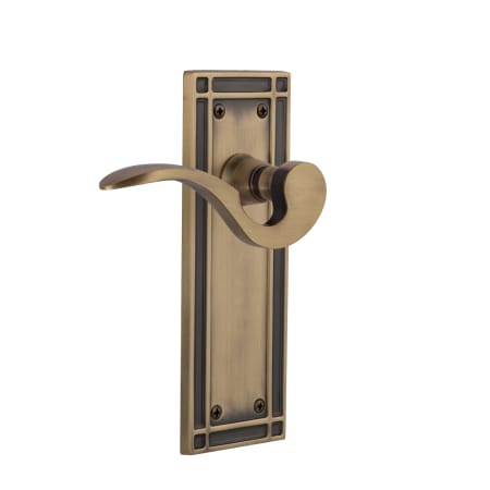 Nostalgic Warehouse Manor Privacy Door Lever Set with Mission Rose for 2-3/8" Backset Doors Antique Brass