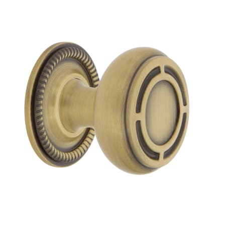 Nostalgic Warehouse Mission 1-3/8" Round Restoration Colonial Solid Brass Textured Cabinet / Drawer Knob with Round Backplate Antique Brass