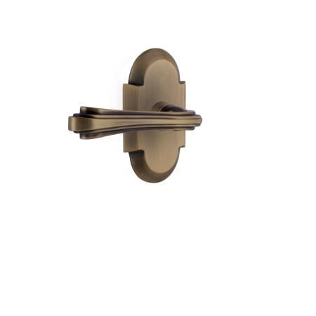Nostalgic Warehouse Fleur Left Handed Passage Door Lever Set with Cottage Rose for 2-3/4" Backset Doors Antique Brass