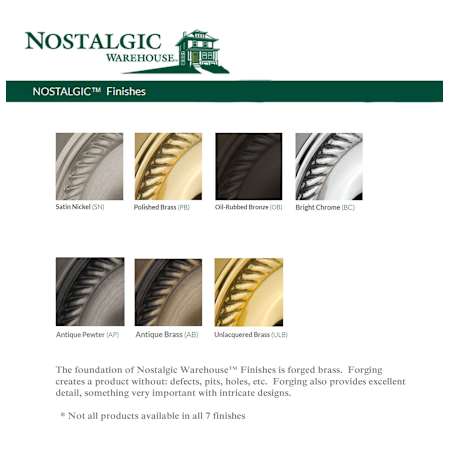 Nostalgic Warehouse-COT62-Finish Gallery