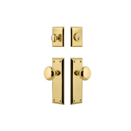 Nostalgic Warehouse New York Entry Set with New York Knob with 2-3/4" Backset Unlacquered Brass