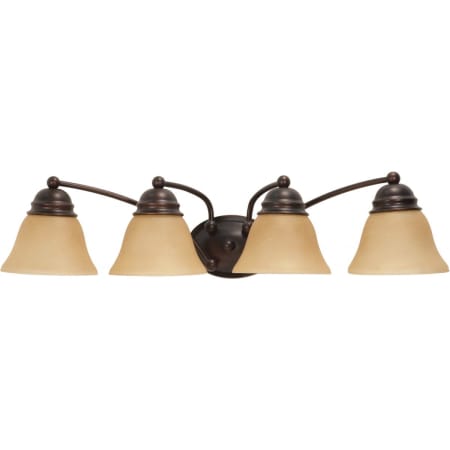 Nuvo Lighting Empire 4 Light 28-3/4" Wide Bathroom Vanity Light with Colored Glass Shades Mahogany Bronze