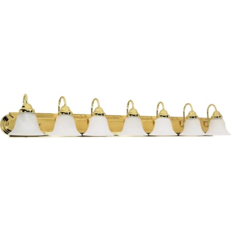 Nuvo Lighting Ballerina 7 Light 48" Wide Bathroom Vanity Light with Frosted Glass Shades Polished Brass