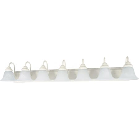 Nuvo Lighting Ballerina 7 Light 48" Wide Bathroom Vanity Light with Frosted Glass Shades Textured White