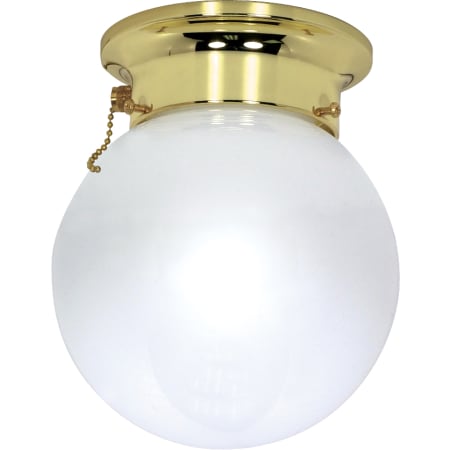 Nuvo Lighting Single Light 6" Wide Flush Mount Ceiling Fixture Polished Brass