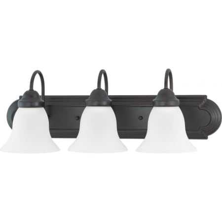 Nuvo Lighting Ballerina 3 Light 24" Wide Bathroom Vanity Light with Frosted Glass Shades Mahogany Bronze