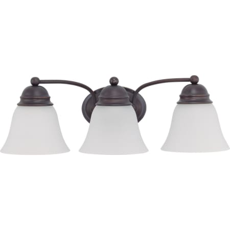 Nuvo Lighting Empire 3 Light 20-1/2" Wide Bathroom Vanity Light with Frosted Glass Shades Mahogany Bronze