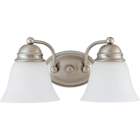 Nuvo Lighting Empire 2 Light 14-7/8" Wide Bathroom Vanity Light with Frosted Glass Shades Brushed Nickel