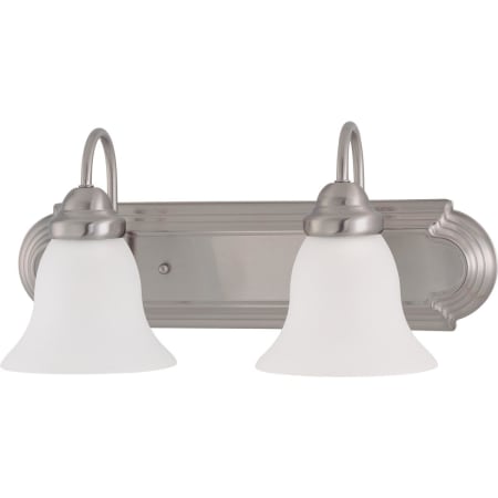 Nuvo Lighting Ballerina 2 Light 18" Wide Bathroom Vanity Light with Frosted Glass Shades Brushed Nickel