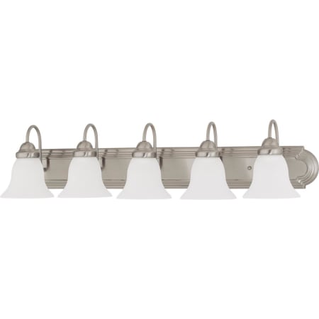 Nuvo Lighting Ballerina 5 Light 36" Wide Bathroom Vanity Light with Frosted Glass Shades Brushed Nickel