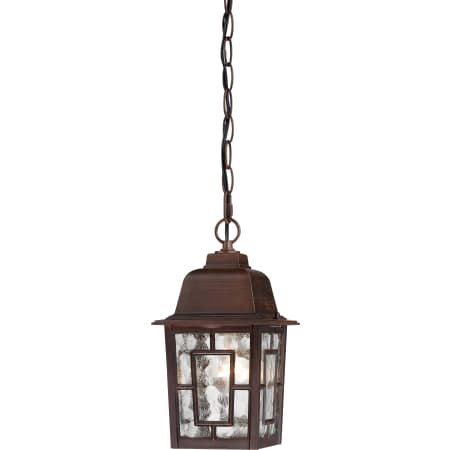 Nuvo Lighting Banyan Outdoor Mini Pendant with Glass Panel Shades Rustic Bronze