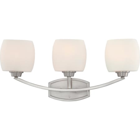 Nuvo Lighting Helium 3 Light 24-1/2" Wide Bathroom Vanity Light with Frosted Glass Shades Brushed Nickel