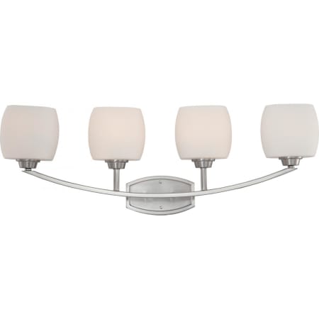 Nuvo Lighting Helium 4 Light 33-3/4" Wide Bathroom Vanity Light with Frosted Glass Shades Brushed Nickel
