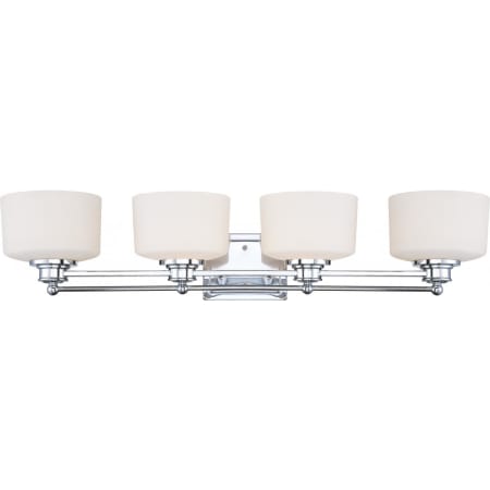 Nuvo Lighting Soho 4 Light 34" Wide Bathroom Vanity Light with Frosted Glass Shades Polished Chrome