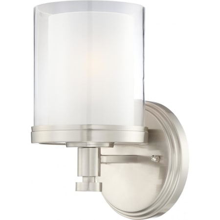 Nuvo Lighting Decker Single Light 5-3/4" Wide Bathroom Sconce with Clear Glass Shade Brushed Nickel