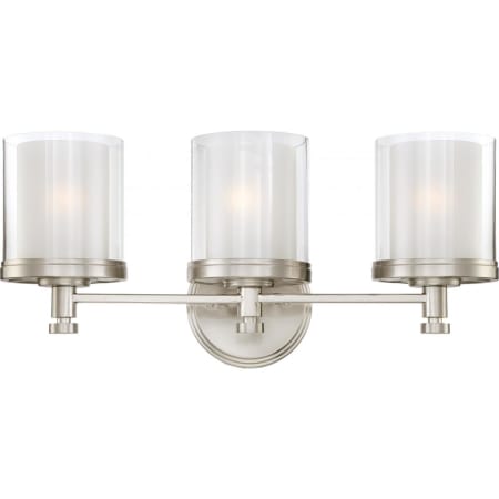 Nuvo Lighting Decker 3 Light 21-3/4" Wide Bathroom Vanity Light with Clear Glass Shades Brushed Nickel