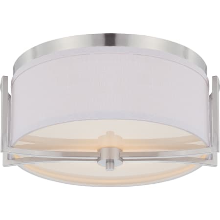 Nuvo Lighting Gemini 2 Light 14-3/4" Wide Flush Mount Drum Ceiling Fixture Brushed Nickel