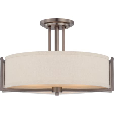 Nuvo Lighting Gemini 3 Light 18-3/8" Wide Semi-Flush Drum Ceiling Fixture Hazel Bronze