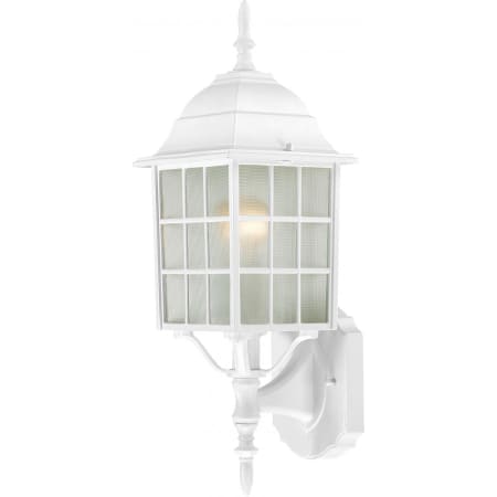 Nuvo Lighting Adams Single Light 18-1/4" Tall Outdoor Wall Sconce with Patterned Glass Shade - ADA Compliant White