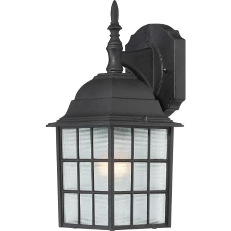 Nuvo Lighting Adams Single Light 13-3/4" Tall Outdoor Wall Sconce with Patterned Glass Shade - ADA Compliant Textured Black