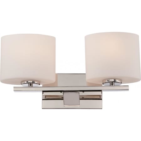 Nuvo Lighting Breeze 2 Light 16-1/2" Wide Bathroom Vanity Light with Frosted Glass Shades Polished Nickel