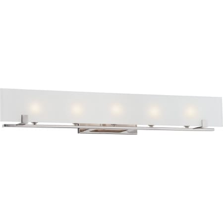 Nuvo Lighting Lynne 5 Light 36" Wide Bathroom Vanity Light with Frosted Glass Shade Polished Nickel