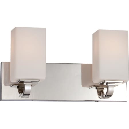 Nuvo Lighting Vista 2 Light 15-1/2" Wide Bathroom Vanity Light with Frosted Glass Shades Polished Nickel