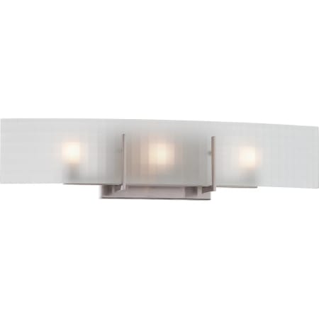 Nuvo Lighting Yogi 3 Light 24" Wide Bathroom Vanity Light with Patterned Glass Shade Brushed Nickel